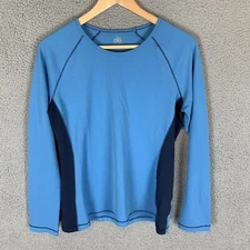 Alo Shirt Womens XXL Blue Cool Fit Long Sleeve Baselayer Yoga Active