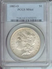1883-O MORGAN SILVER DOLLAR S$1 PCGS MS64 BEAUTIFUL New Orleans Mint Near GEM !!