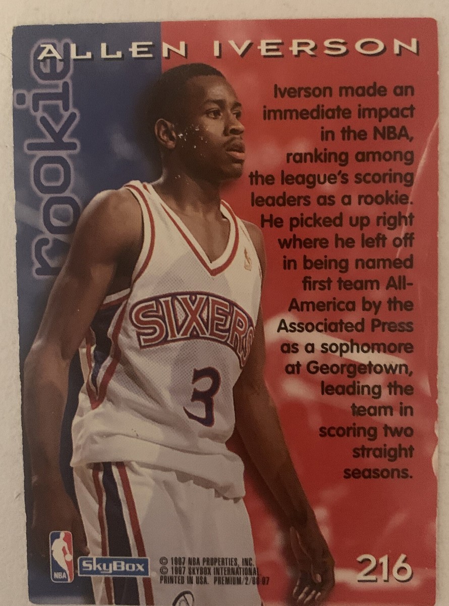ALLEN IVERSON 96/97 SKYBOX PREMIUM ROOKIE CARD RC #216 | eBay