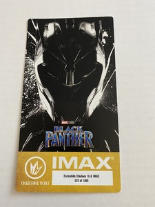Marvel BLACK PANTHER Collectible Movie Ticket Chadwick Boseman Limited ...