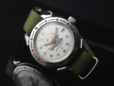 VOSTOK HERREN AMPHIBIEN NEU OLD STOCK SELTENES ZIFFERBLATT VINTAGE OVERSIZED TAUCHERUHR