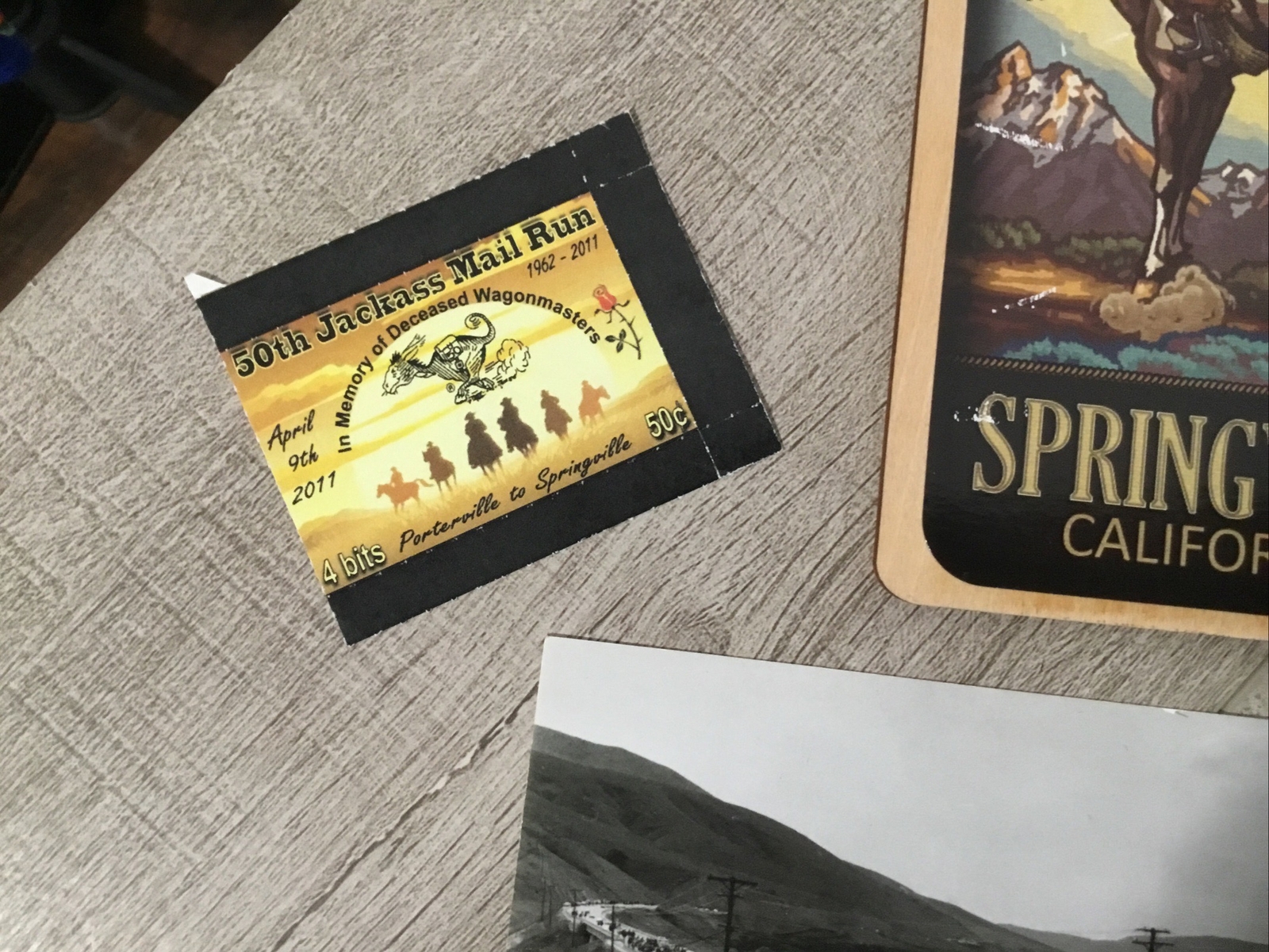 Vintage Postcard Lot Jackass Mail Run Stamps Springville California CA