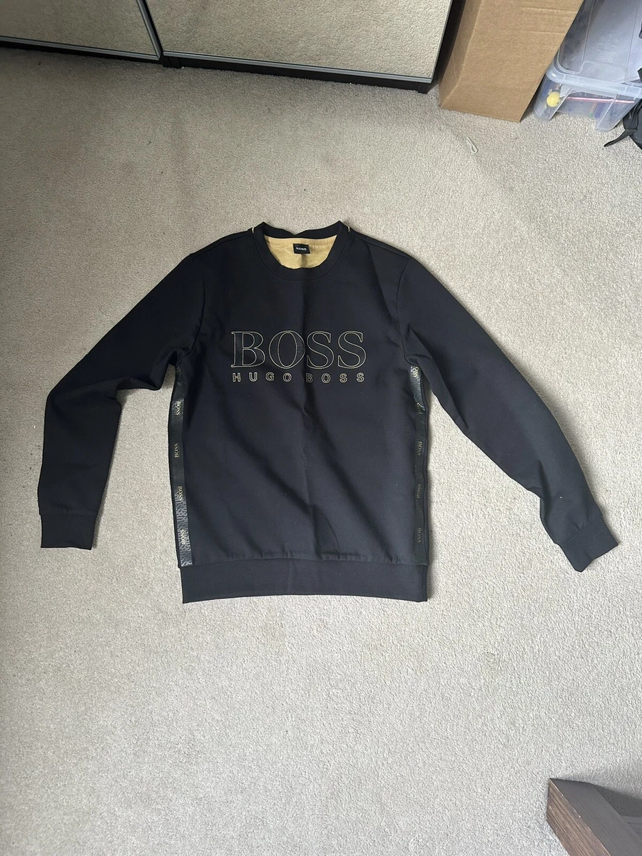 Mens Hugo Boss Jumper/ Sweatshirt | Black And Gold | Size S | Great  Condition🔥 | eBay
