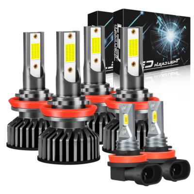 White LED Headlight Fog Light Bulbs Kit For Nissan Altima 2007 2008 2009-2018