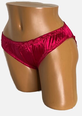 Red Bikini Second Skin Satin Stretch Panty Large 