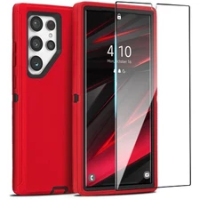 For Samsung Galaxy S25 Ultra 24 23 22 + Shockproof Case Cover+Screen Protector