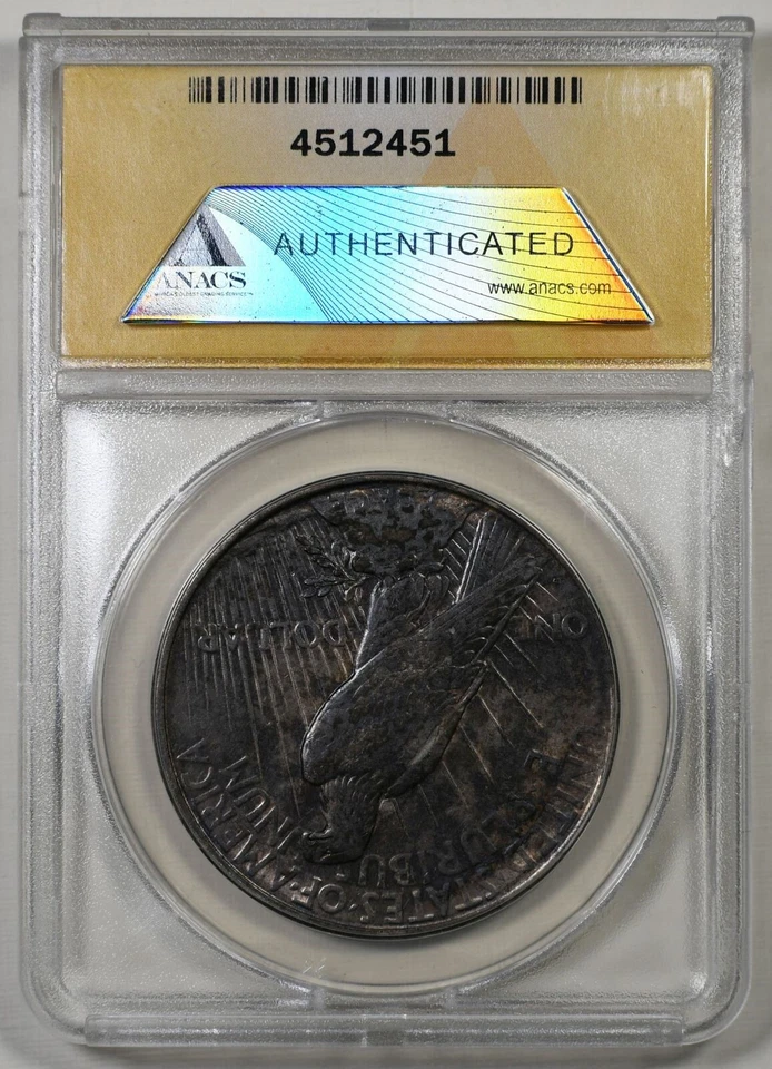 1922 D Peace Dollar ANACS AU50 DETAILS CLEANED Silver Coin - Image 4 of 4