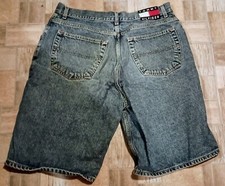 Vintage Tommy Hilfiger Jean Shorts Sz 36 Baggy Hip Hop Style Wide Leg