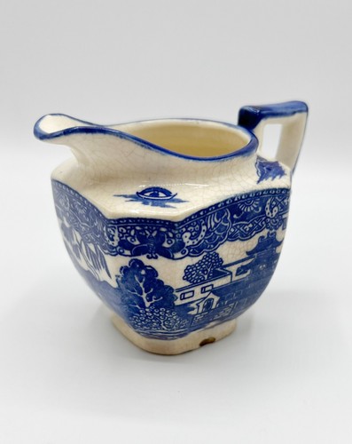 Pre-war Japanese Vintage Blue Willow Creamer Pitcher, Transferware - Picture 2 of 9