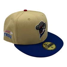 New Era 59Fifty Sugarland Space Cowboys Fitted Hat Cap Size 8 Gold Blue Astros