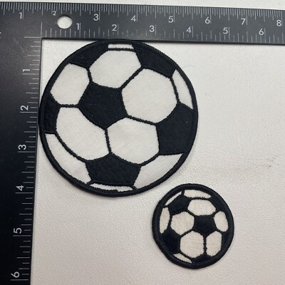 2 Patches SOCCER BALL Lot Of 2 (1 Much Bigger Than Other) 04B9