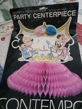 Revelación de género del bebé?? Centro de mesa de fiesta rosa Minnie y azul Mickey