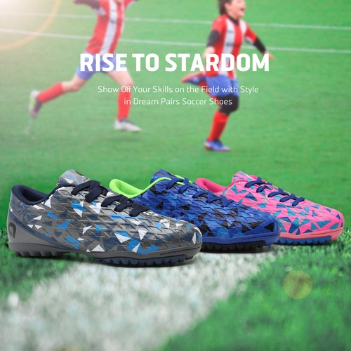 Boys Girls Soccer Shoes Youth Athletic Shoes Outdoor Indoor Football Shoes - Picture 29 of 43