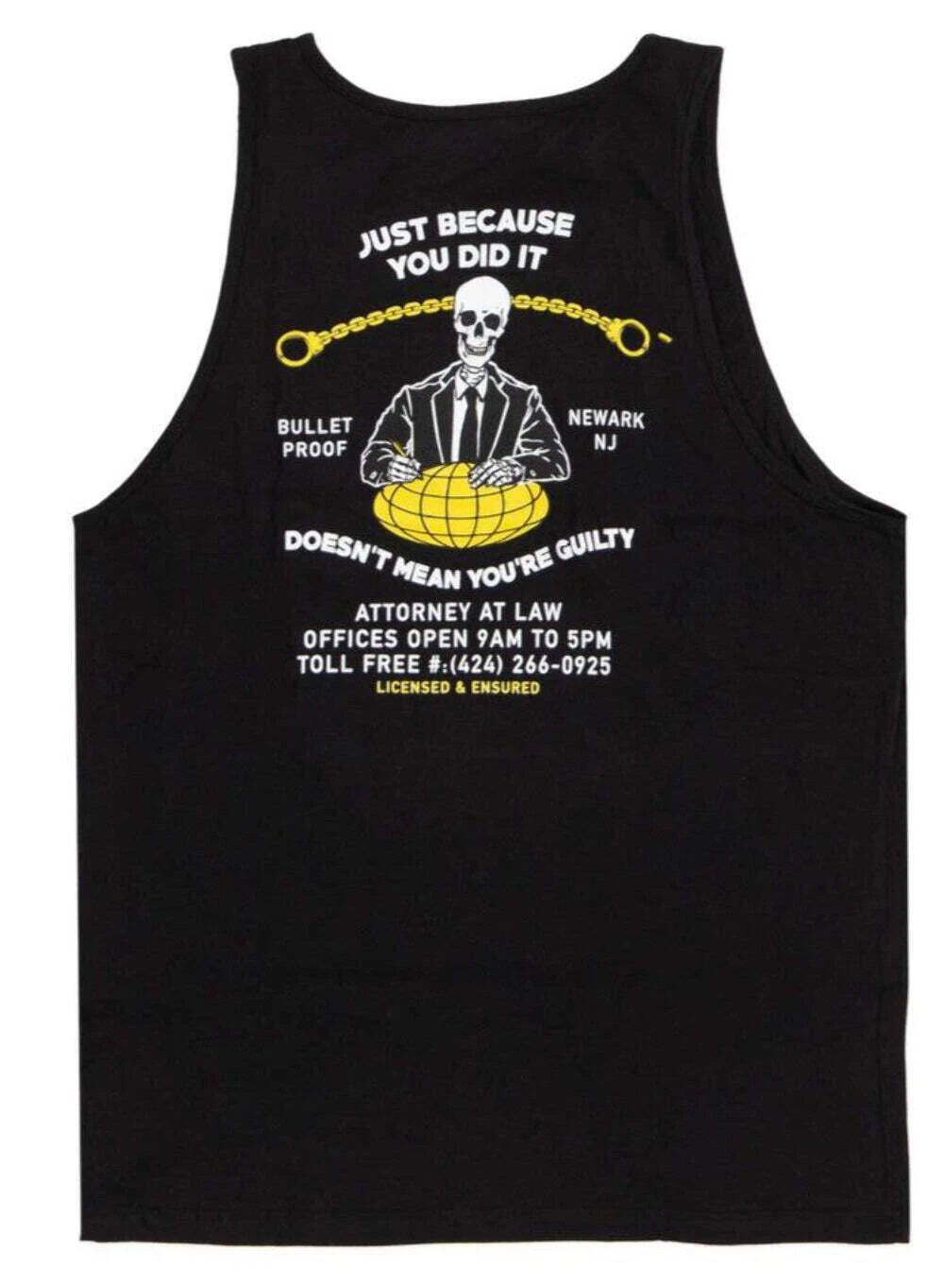 Открытая мужская майка 925 Not Guilty, черная майка Унисекс