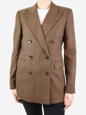 Etro Brown Double-breasted Wool Blazer - Size It 42