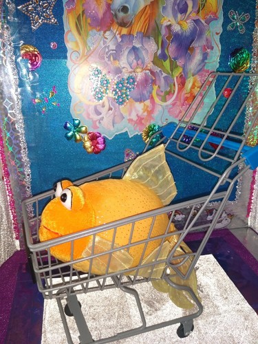 🦄Ganz Webkinz /"Fantail Goldfish" HM218 Orange Face Sheer Fin 9" Plush! No Code - Picture 3 of 11