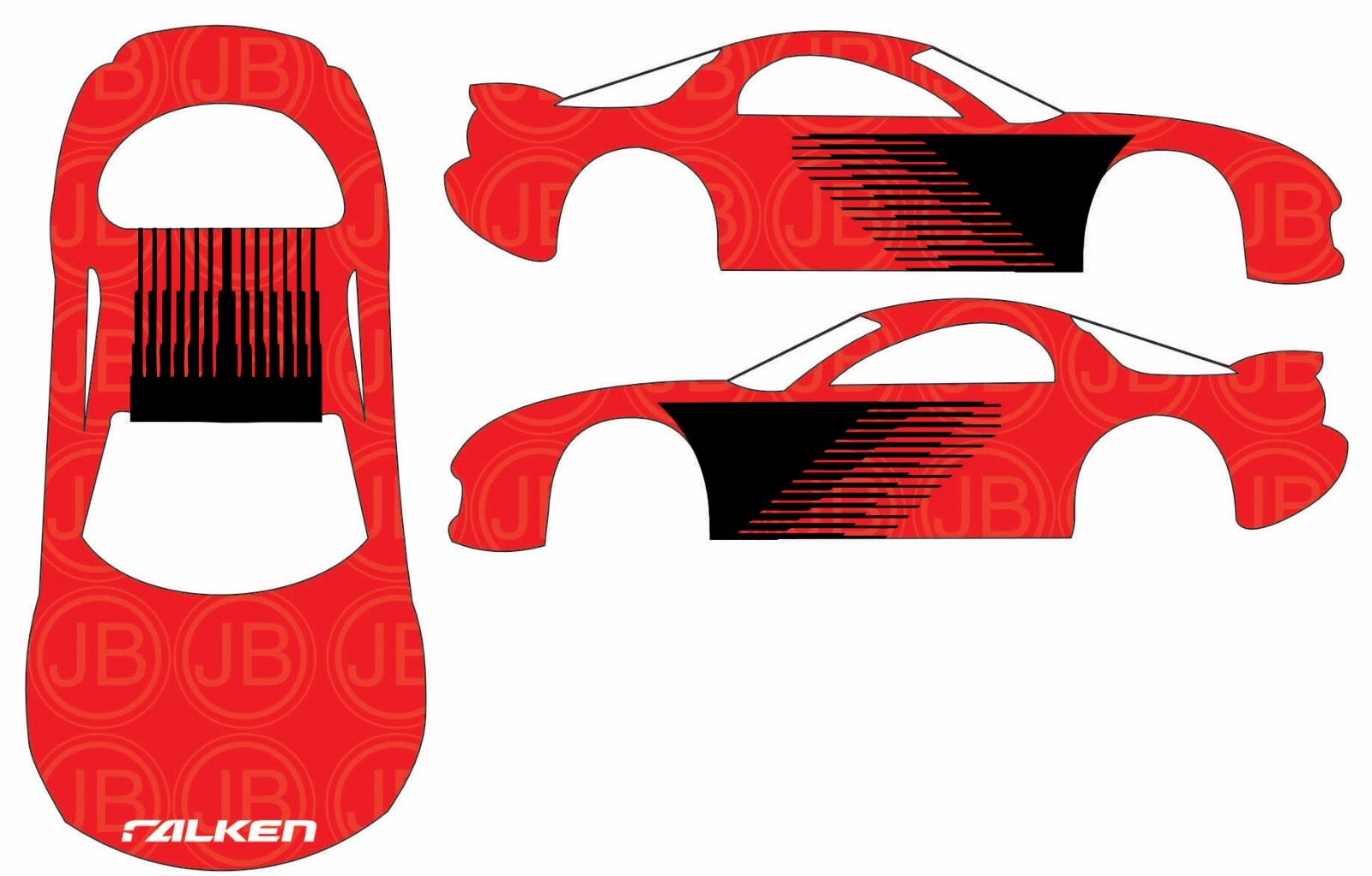 Black Falken universal white toner water slide decal For 1/64  custom diecast