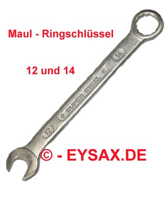 Maulringschlüssel 12 und 14,  Ringschlüssel, Maulschlüssel, Original WMW
