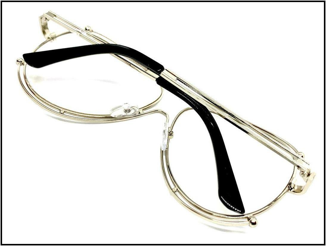 NYS Eyewear Retro Round Clear Lens Eyeglasses – Silver Metal Frame, UV400