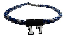 PICK YOUR NUMBER KIDS Navy Blue Gray Braided Tornado Necklace Baseball Softball