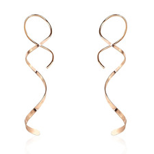 Handmade 925 Sterling Silver Spiral Threader Earrings Hypoallergenic Twisted Cur