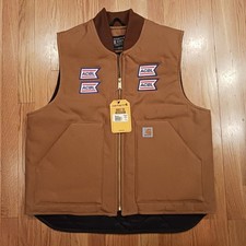 Carhartt V01 BRN Duck Vest Arctic Quilt Lined Mens Size L Full Zip 2022 Relaxed
