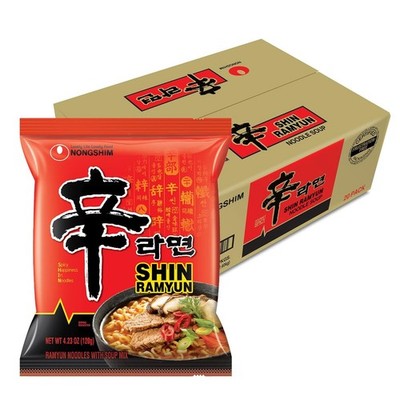 Nongshim Shin Ramen Spicy Noodles Pack of 20   Savory & Microwaveable