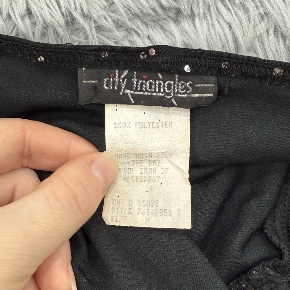 City Triangles Dress Women's M Sequin VTG Y2K Fairy Grunge Whimsigoth Asymmetric - Image 2 of 4