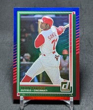 Deion Sanders Red Blue Foil 2025 Panini Donruss Baseball Card 32 Cincinnati Reds