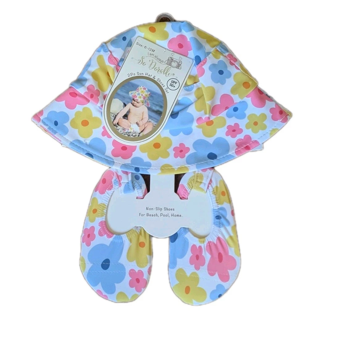 Baby Girl Sun Hat And Water Shoes 6-12 Month Beach Summer