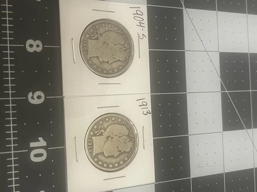 Barber Half Dollar Lot Of (2). Key Dates. 1904-S & 1913-P.