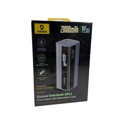Baseus EnerGeek GR11 20,000mAH 145w Power Bank w/Retractable Cable New