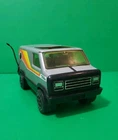 Tonka Diecast Custom Van Play People Gray Red Yellow Toy Vehicle Pressed Steel
