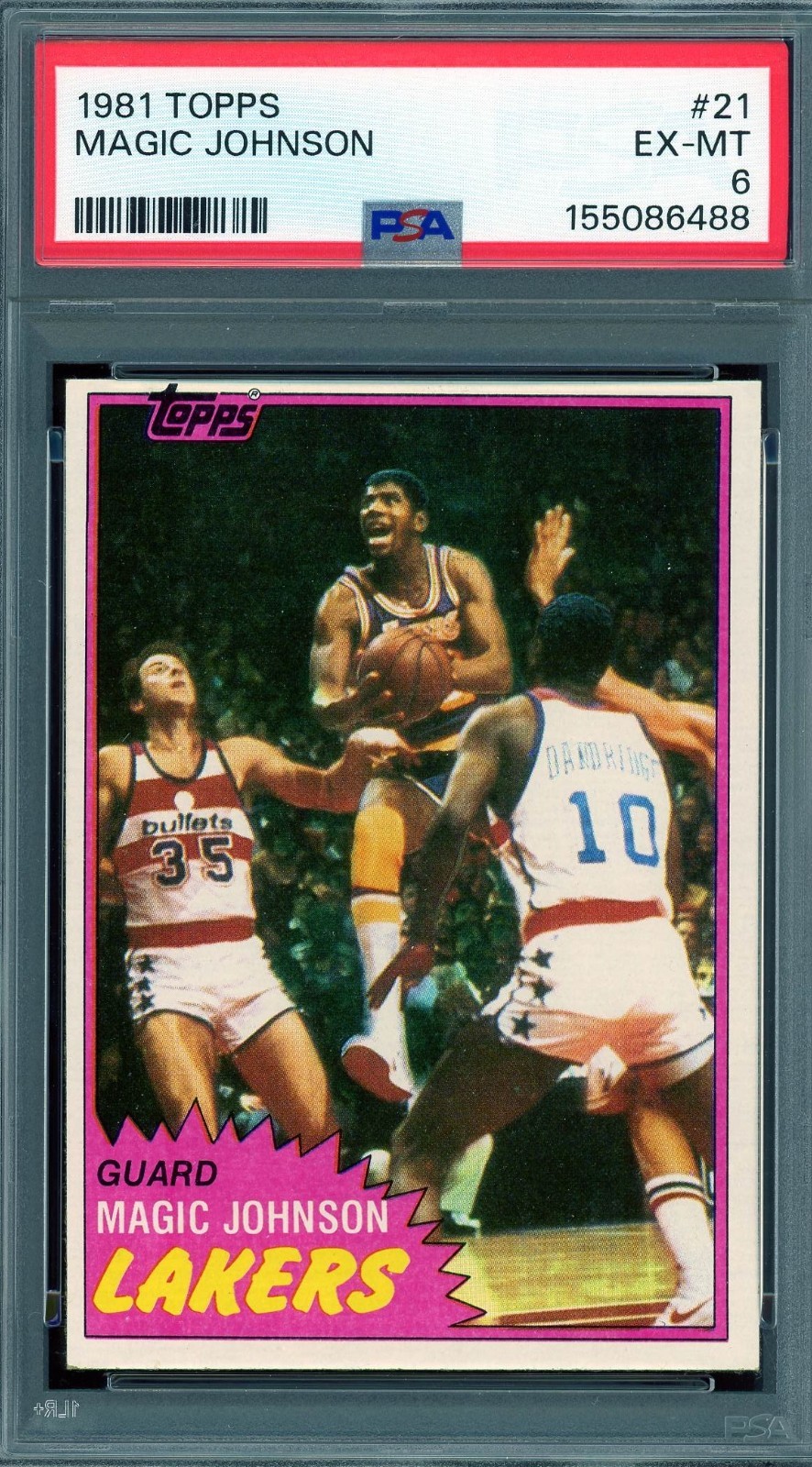 1981 Topps # 21 Magic Johnson HOF PSA 6 EX-MT Lakers (155086488)