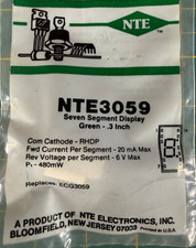 NTE3059 Seven Segment Display GREEN .3 Inch like ECG3059