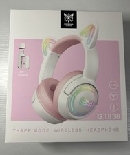 Onikuma 3 Mode Pink Wireless Gaming Headset Bluetooth Gt838 2 in one dongle 