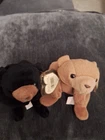 2 VTG 1993 Beanie Baby Bears Blackie & Cubbie