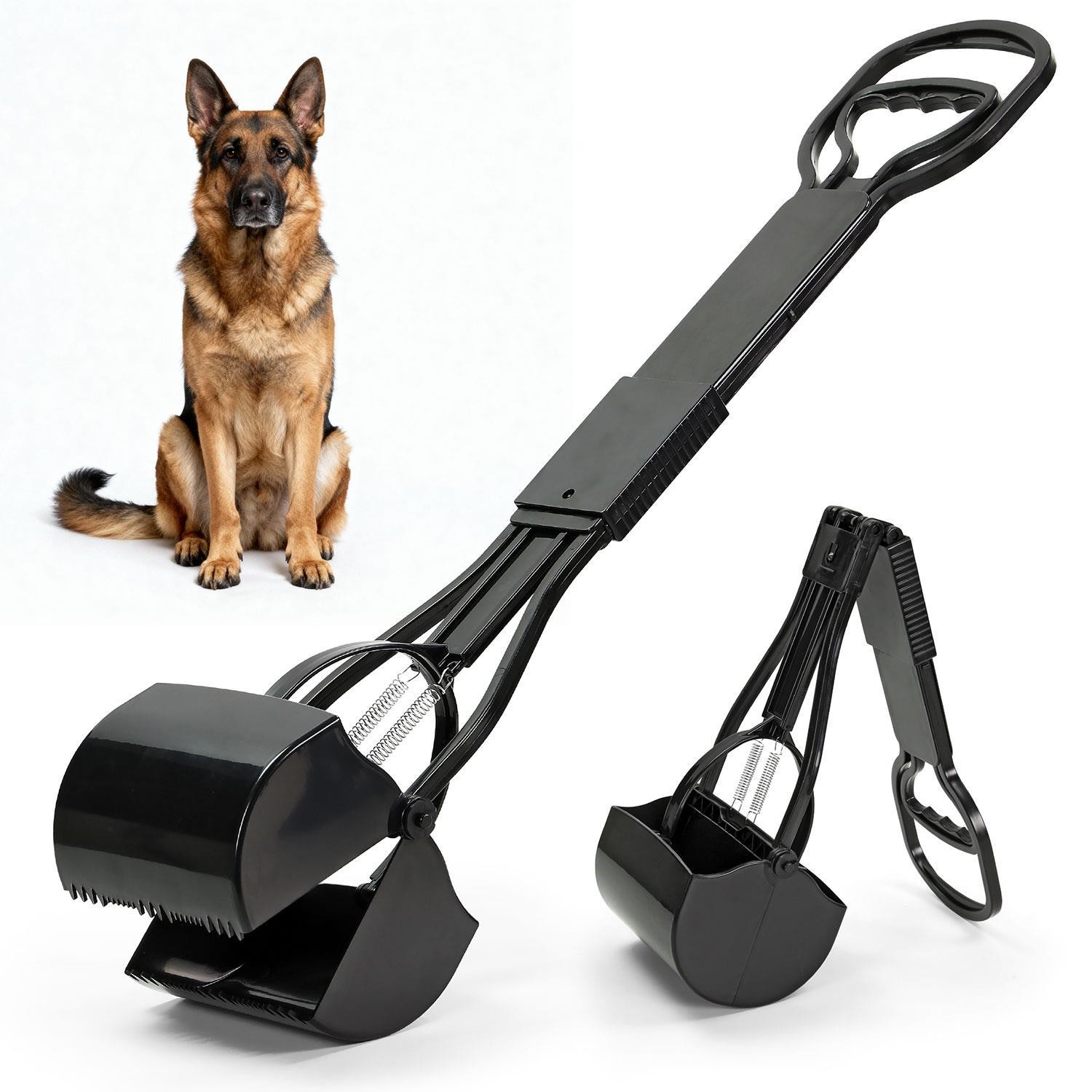 Pet Pooper Scooper Long Handle Dog Cat Scoop Grabber Strong Clamping Poop Tool