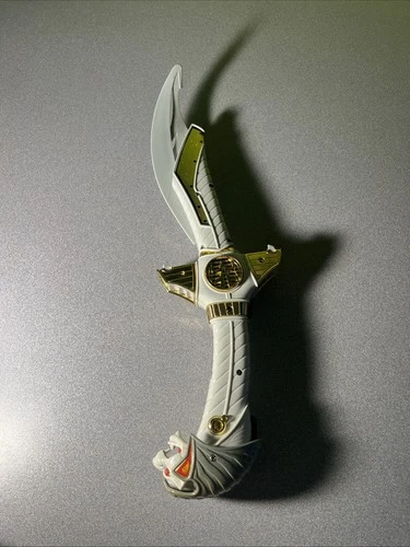 90’s Vtg  White Mighty Morphin Power Ranger Saba Tiger Saber Sword DAMAGE/4 Part