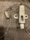 Vintage R & W Cast Iron spring Loaded 36” Chain Door Lock Latch W/ Keeper — photo 3
