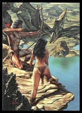 Cavewoman Caveman Warrior 1990's TV Show Comic Card #26 (NM)