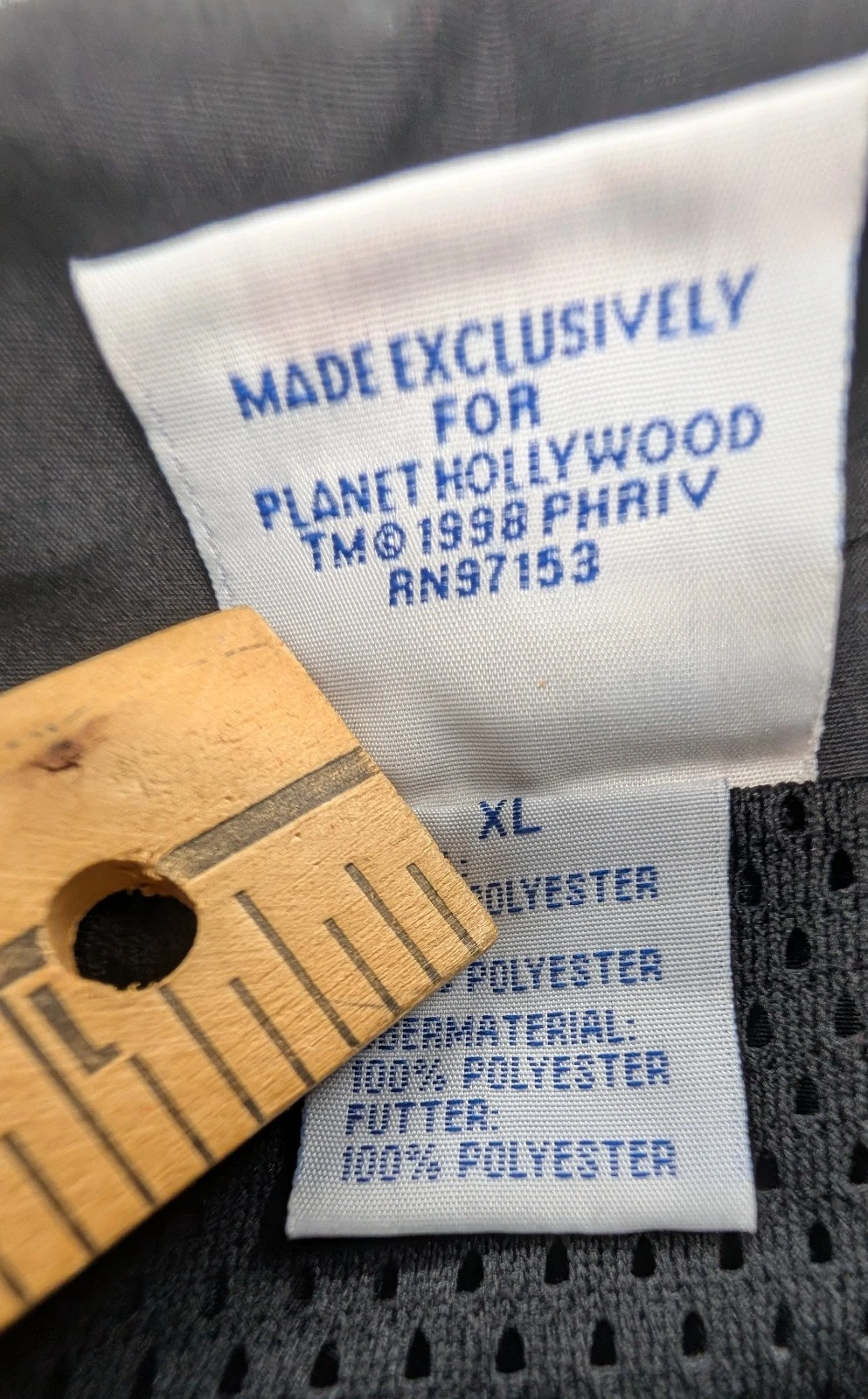 Planet Hollywood Orlando Windbreaker Men's Size Extra Large Black Vintage - product detail image 3