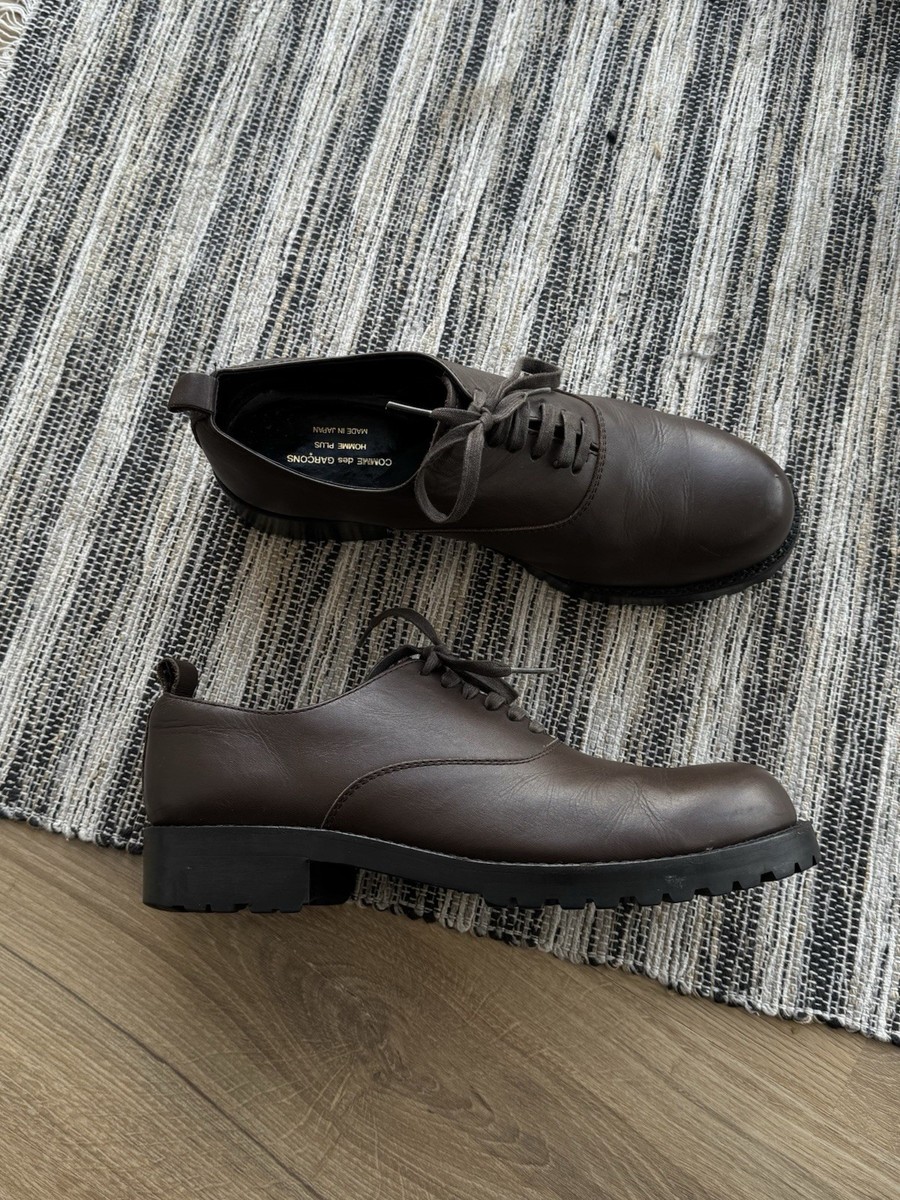 COMME des GARCONS HOMME PLUS LEATHER BROWN OXFORD LACE UP SHOES