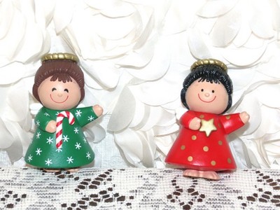 Hallmark Angel Salt & Pepper Shakers - Christmas Holiday Set - Candy Cane & Star
