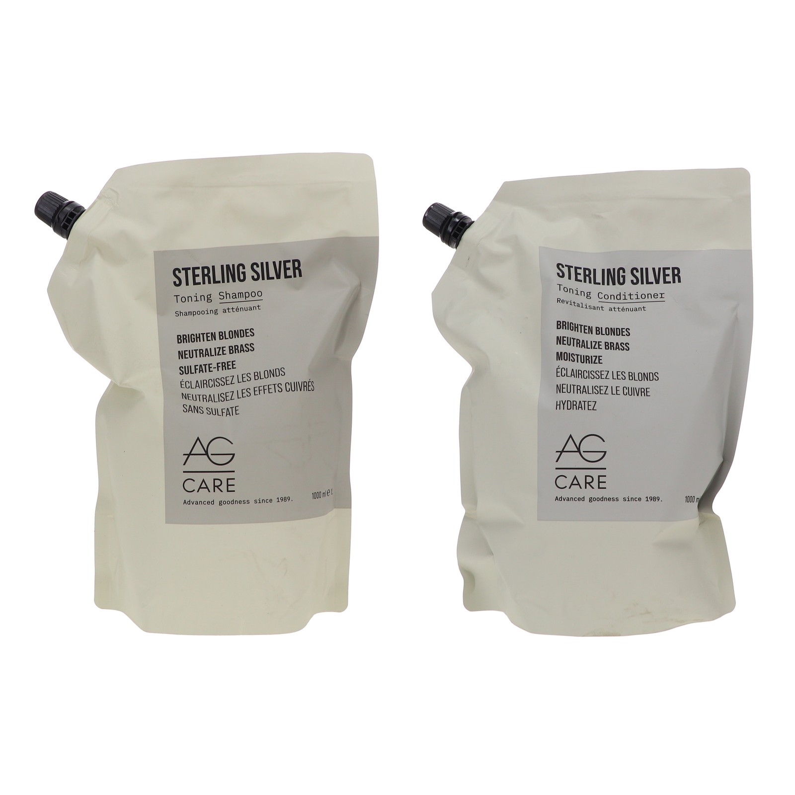 AG Care Тонизирующий шампунь Sterling Silver Toning Shampoo 33 унции и тонизирующий крем из чистого серебра