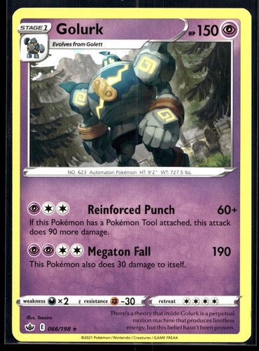 Golurk Rare SWSH06: Chilling Reign 066/198 NM