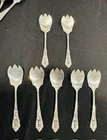 7 Pc Set Wallace Rose Point Sterling Silver Ice Cream Forks Spoons 5 1/2" Sporks