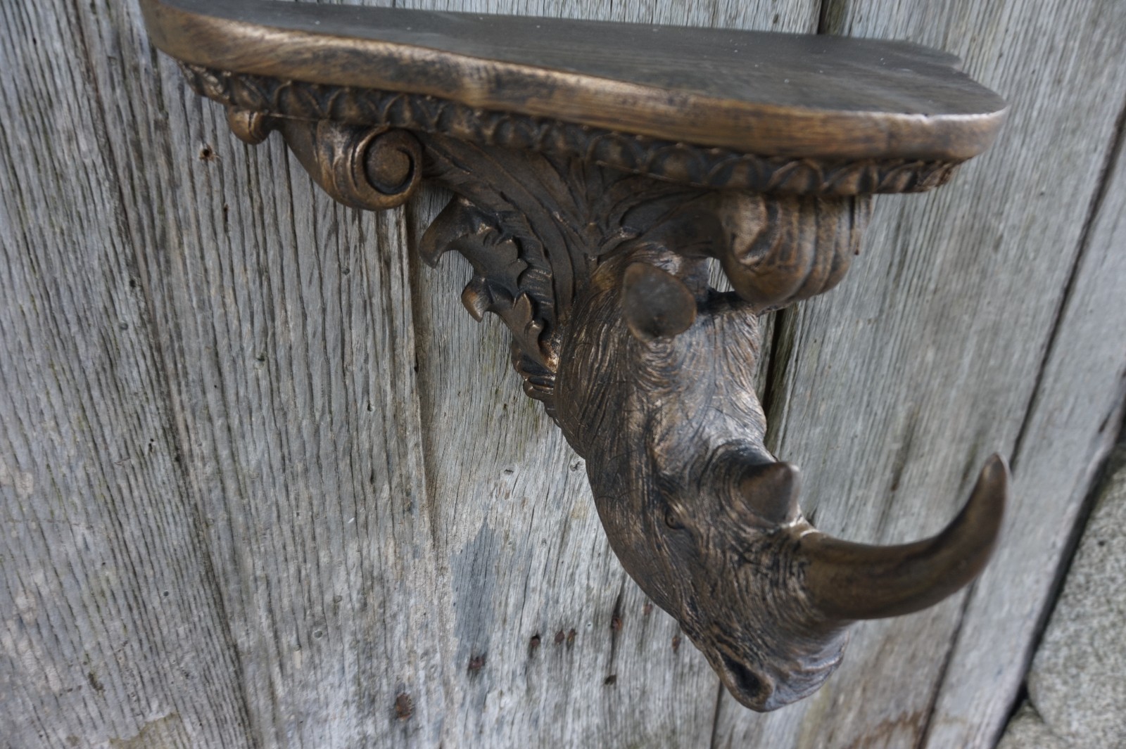 Console murale rhinocéros originale, idée cadeau déco tendance 36cm