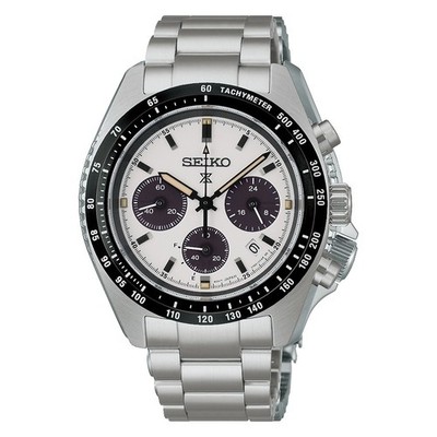 Seiko Prospex Speedtimer Solar Chronograph 39mm White Dial Watch SSC961 - NEW