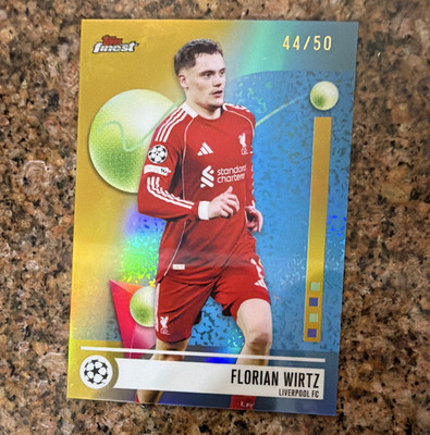 Topps Finest UCL Florian Wirtz Liverpool FC Serial Numbered 44/50 Soccer Card